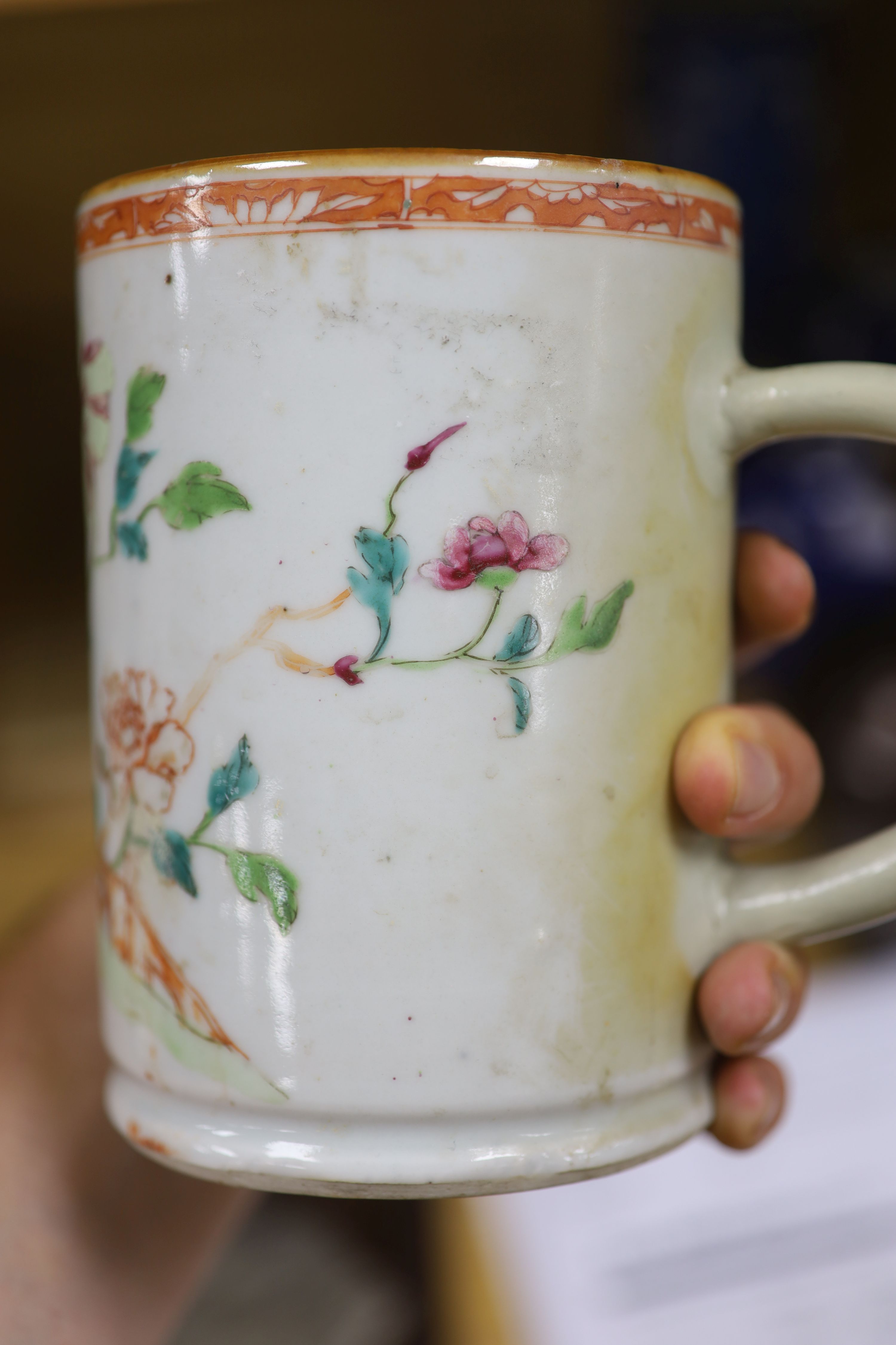 A Chinese export jug together with other Chinese ceramics, tallest 21cm